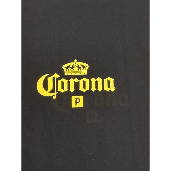 Corona Primitive Shirt Mens Medium Black Graphic Tee Rose Logo Collab Made Italy - Picture 3 of 6
